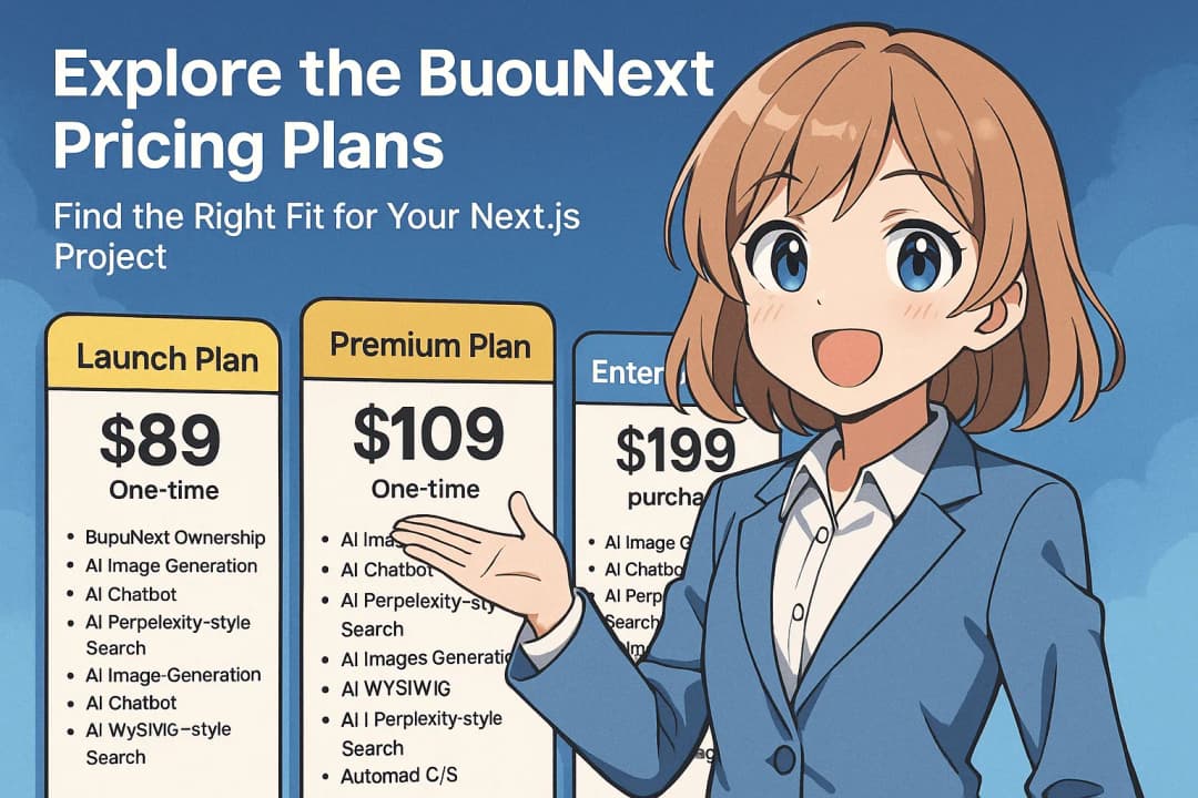 Explore the BuouNext Pricing Plans - Find the Right Fit for Your Next.js Project